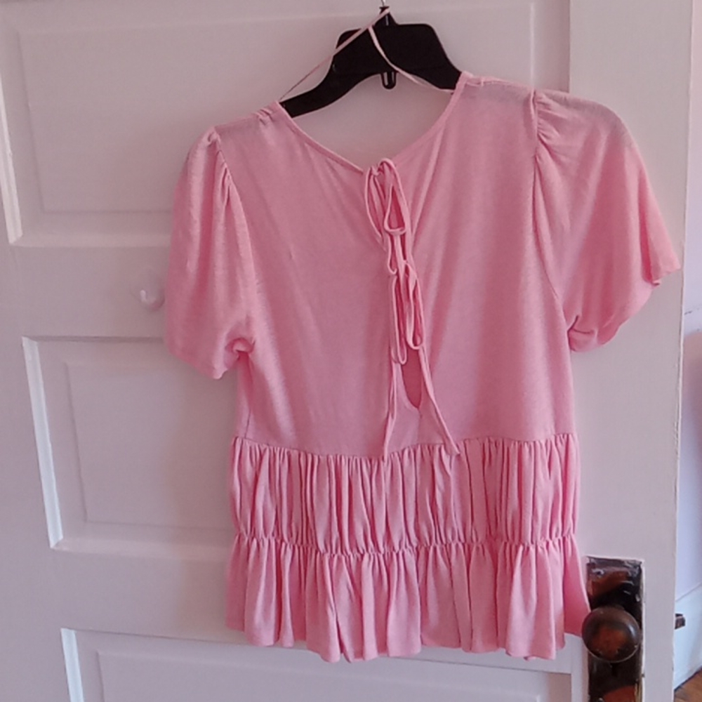 Women's pink ruffle shirt extra small from Chelsea & Violet. New with tags.